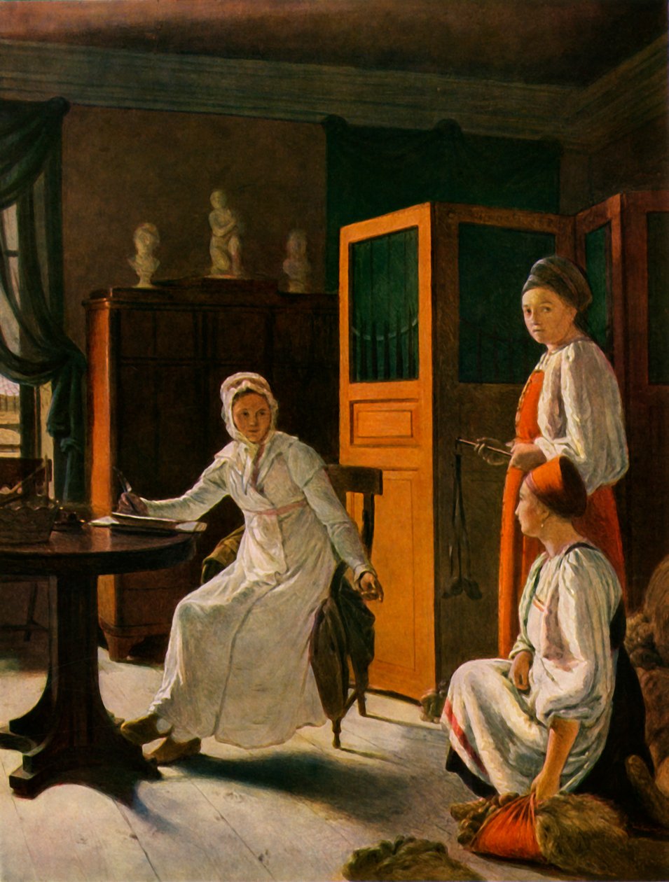 Grunneiernes kone om morgenen, 1823, 1965. av Alexey Venetsianov