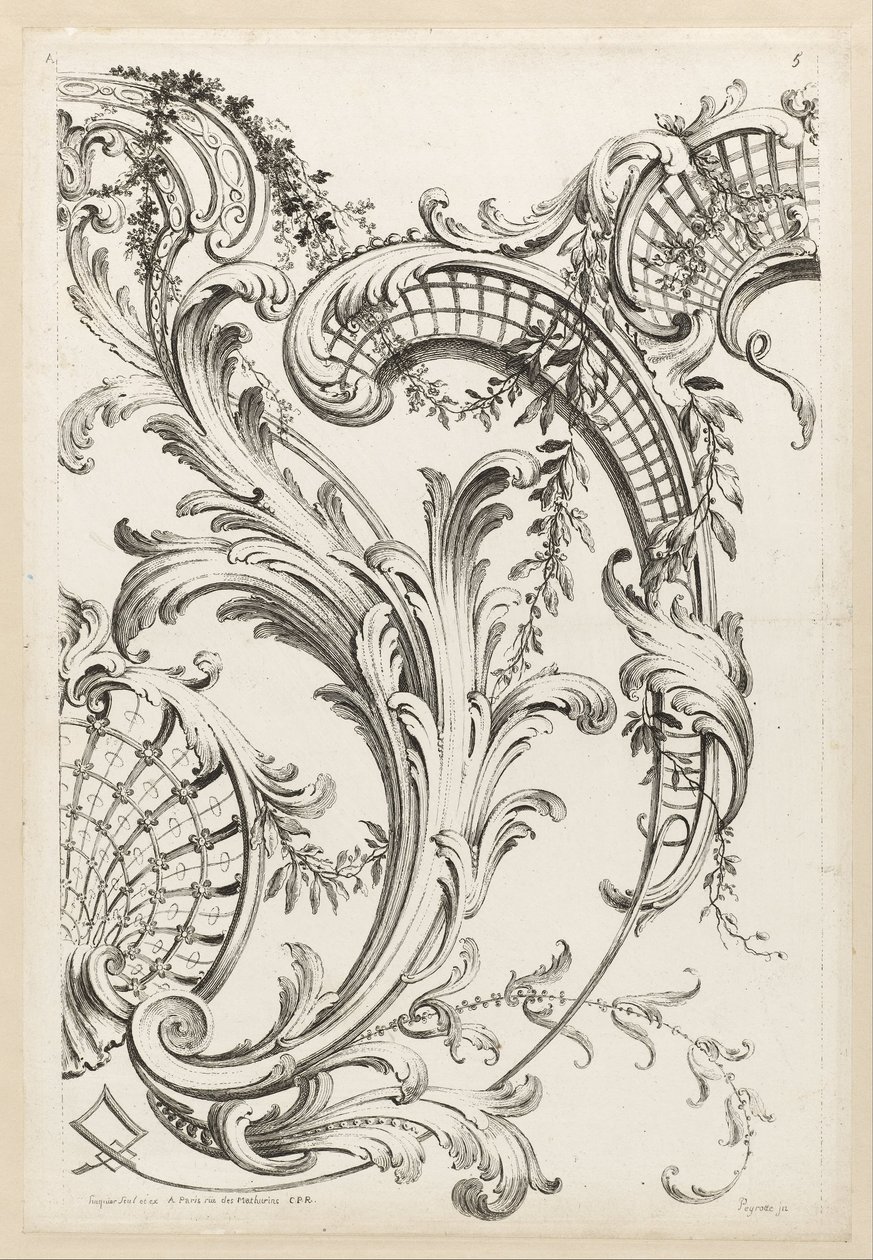 Shell Cartouches og Acanthus Leaf -motiv av Alexis Peyrotte