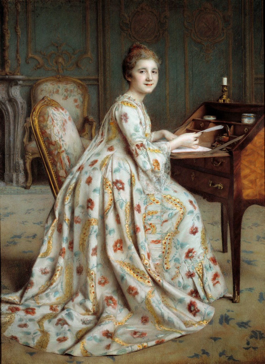 Portrett av Marquise Dubois Mouchet-maleri av Alexis Axilette (1860-1931) Angers fra 1800-tallet, Museum of Fine Arts av Alexis Axilette