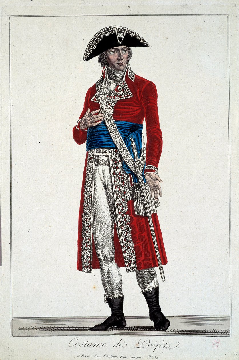 A Prefet in Red Costume Engraving av Alexis Chataignier (1772-1817) av Alexis Chataigner