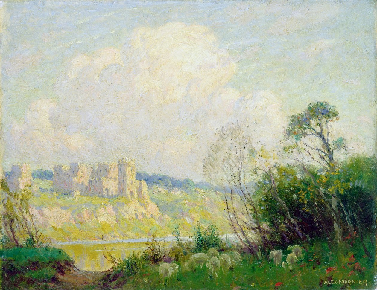 Ruiner i gamle Normandie, ca. 1905 (olje på lerret) av Alexis Jean Fournier