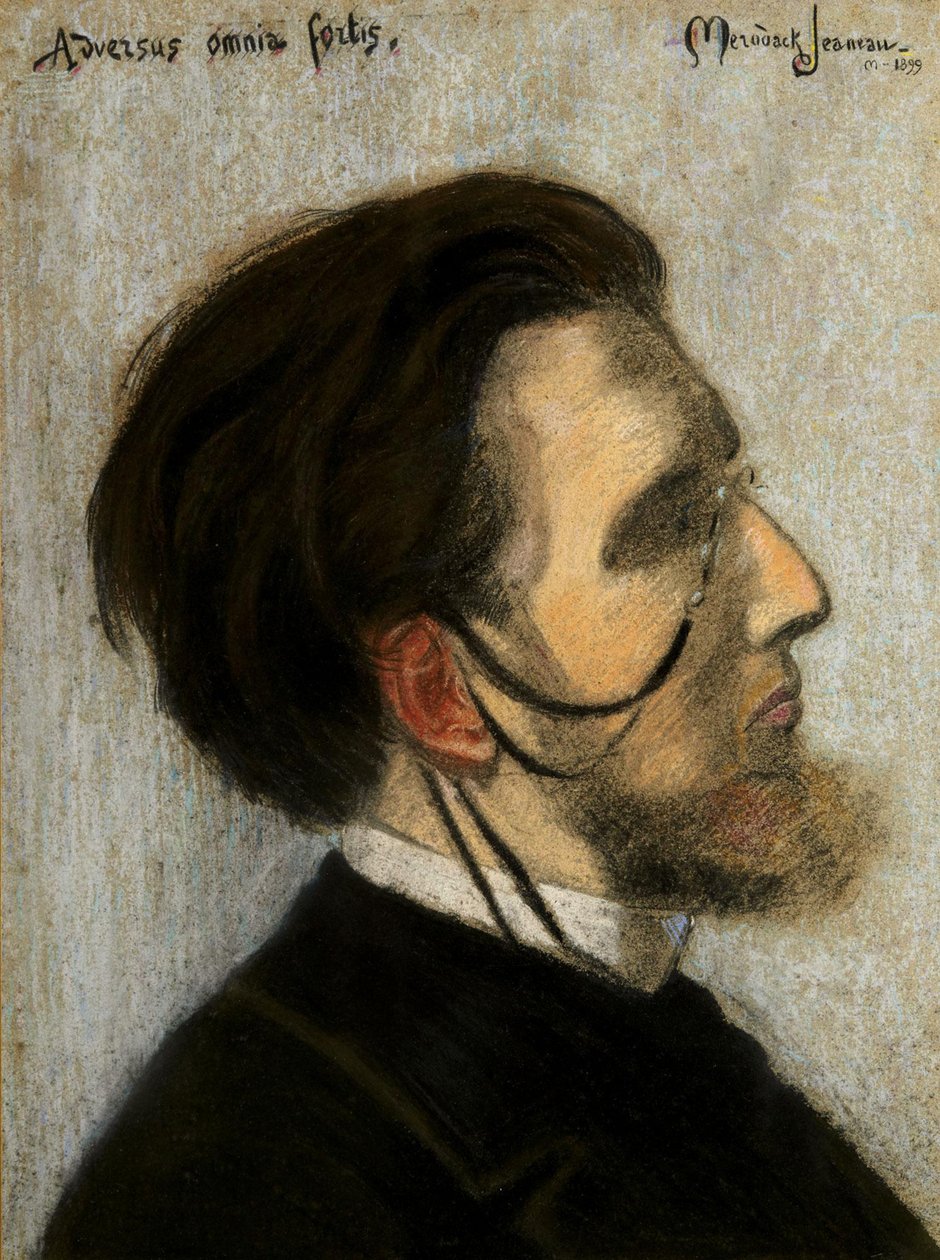 Portrett av komponisten Jean Huré 1877-1930, 1899. av Alexis Mérodack Jeanneau