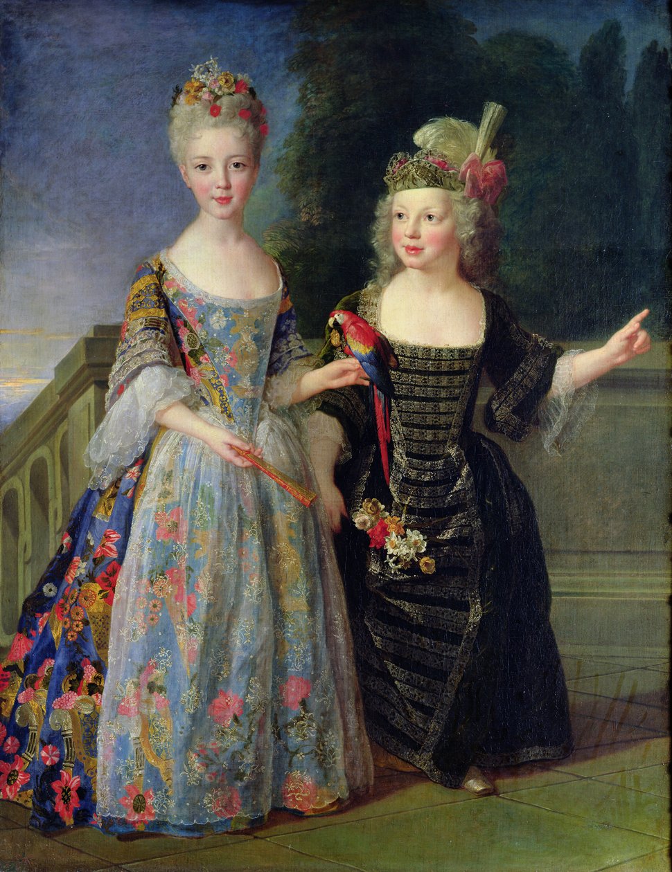 Catherine-Eleonore de Bethisy (1707-67) og hennes bror, Eugene-Eleanore (1709-81) (olje på lerret) av Alexis Simon Belle