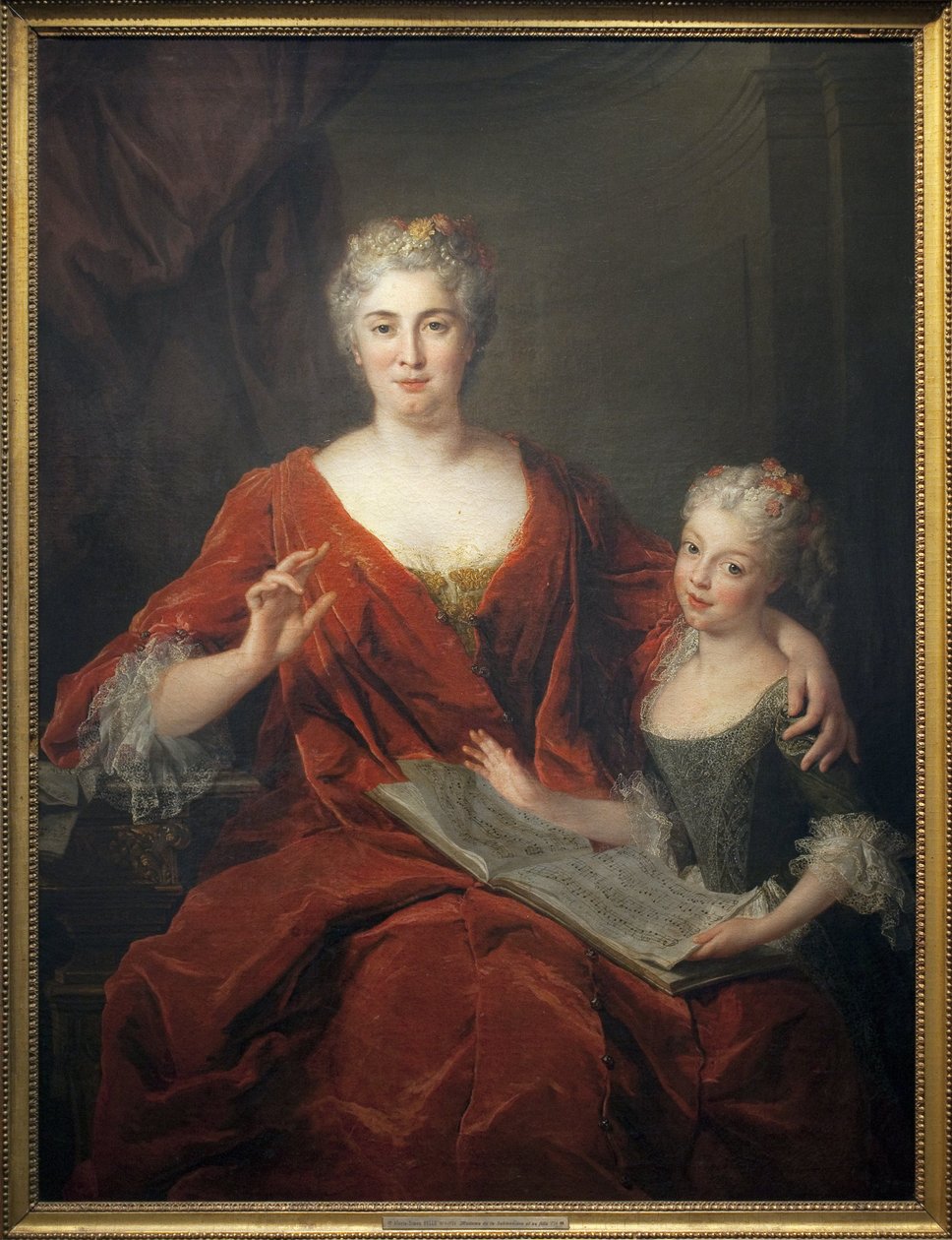 Madame de la Sablonniere og datteren hennes. Maleri av Alexis Simon Belle (1674-1734), olje på lerret av Alexis Simon Belle