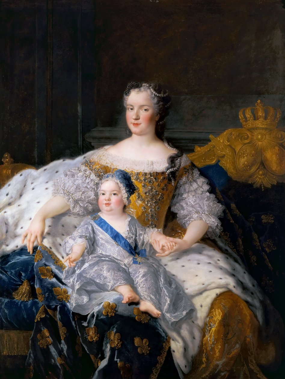 Marie Leszczynska med Louis, Dauphin fra Frankrike av Alexis Simon Belle