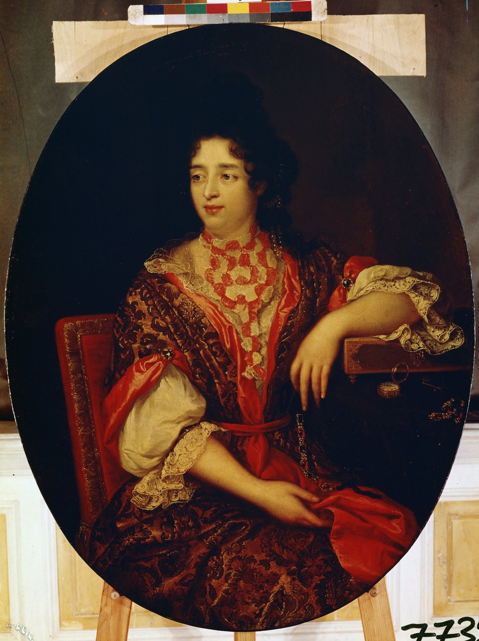 ""Portrett av en ventedame ved hoffet til Dronningen av Frankrike"" (Portrett av en ventedame) Maleri av Alexis Simon Belle (1674-1734) Eremitagemuseet, St. Petersburg av Alexis Simon Belle
