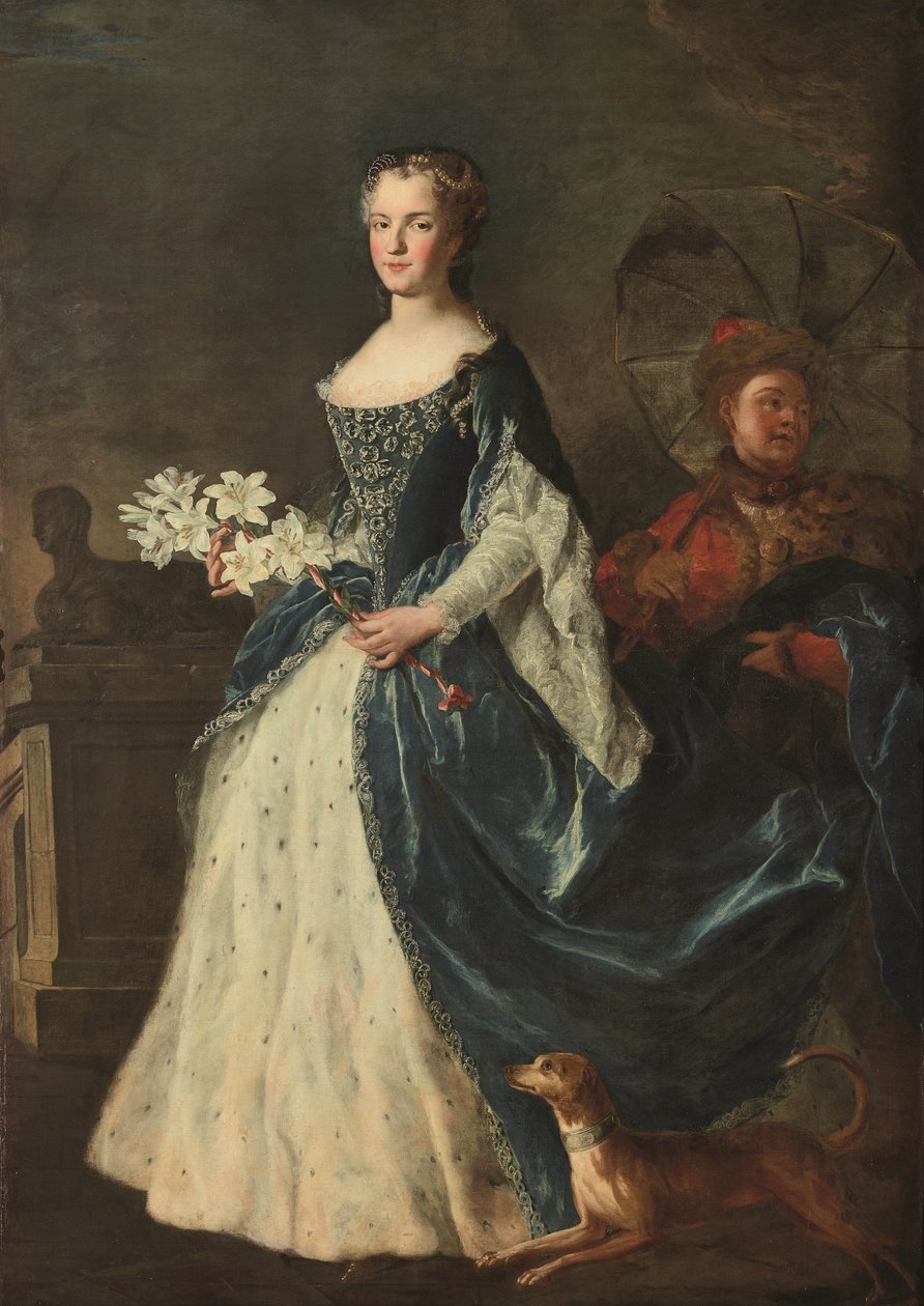 Portrett av Marie Leszczynska, dronning av Frankrike 1703-1768, 1725. av Alexis Simon Belle