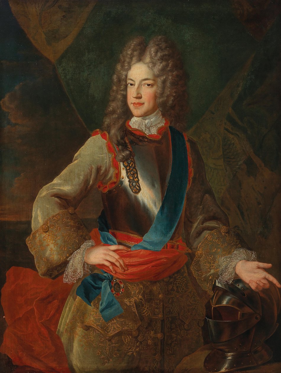 Portrett av prins James Francis Edward Stuart, med kallenavnet The Old Pretender, 1710-tallet. av Alexis Simon Belle
