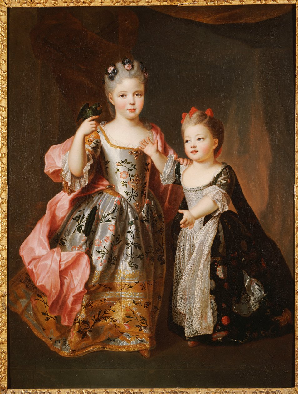 Portrett av to unge jenter, sies å være Adelaide og Victoire, døtre til Louis XV av Alexis Simon Belle