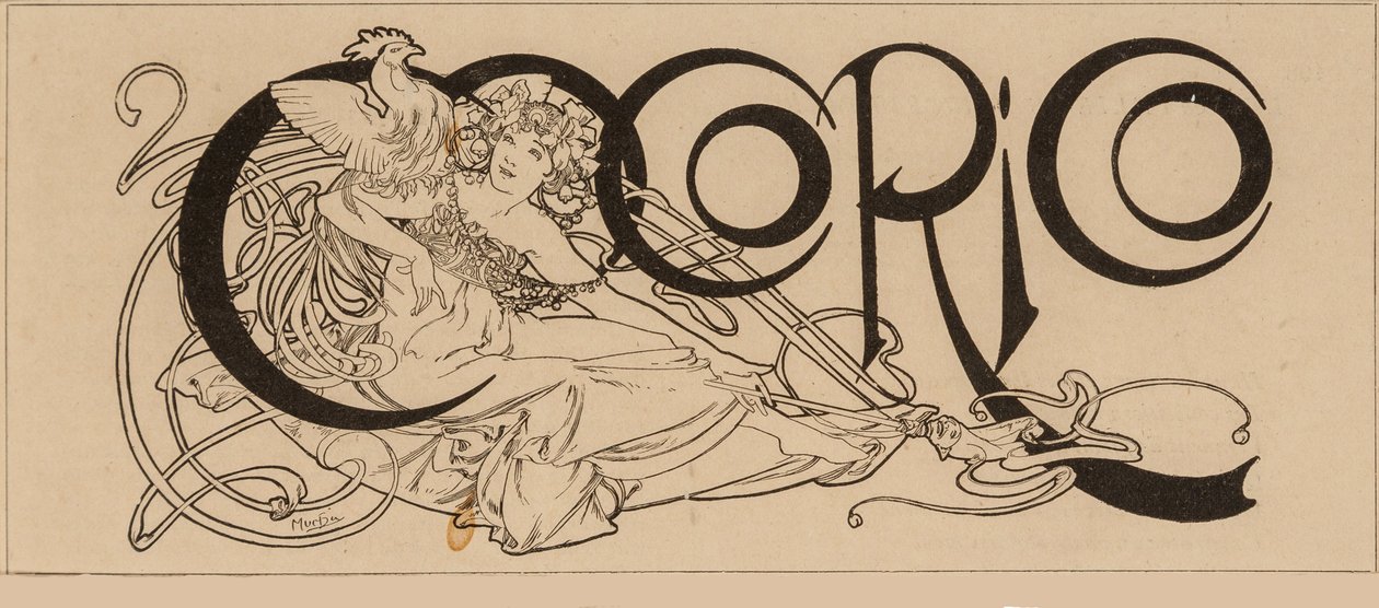 Cocorico magasintittel, 1898. av Alfons Marie Mucha