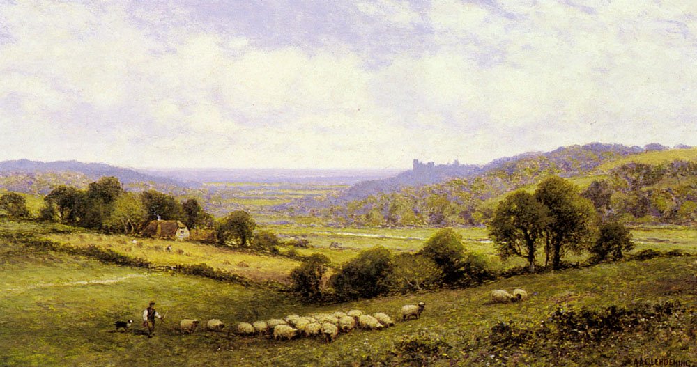 Sussex, med Arundel Castle in the Distance av Alfred Augustus Glendening