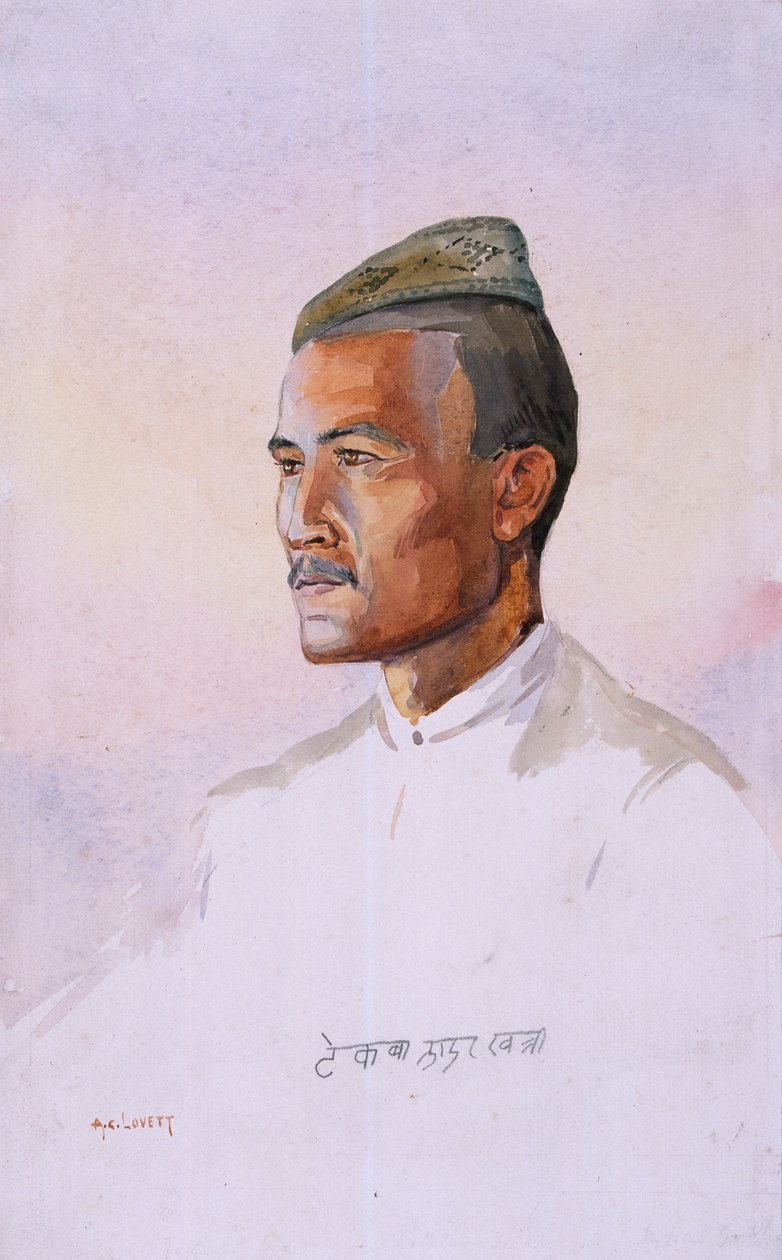 En Khas Gurkha, av 9th Gurkha Rifles, illustrasjon for 