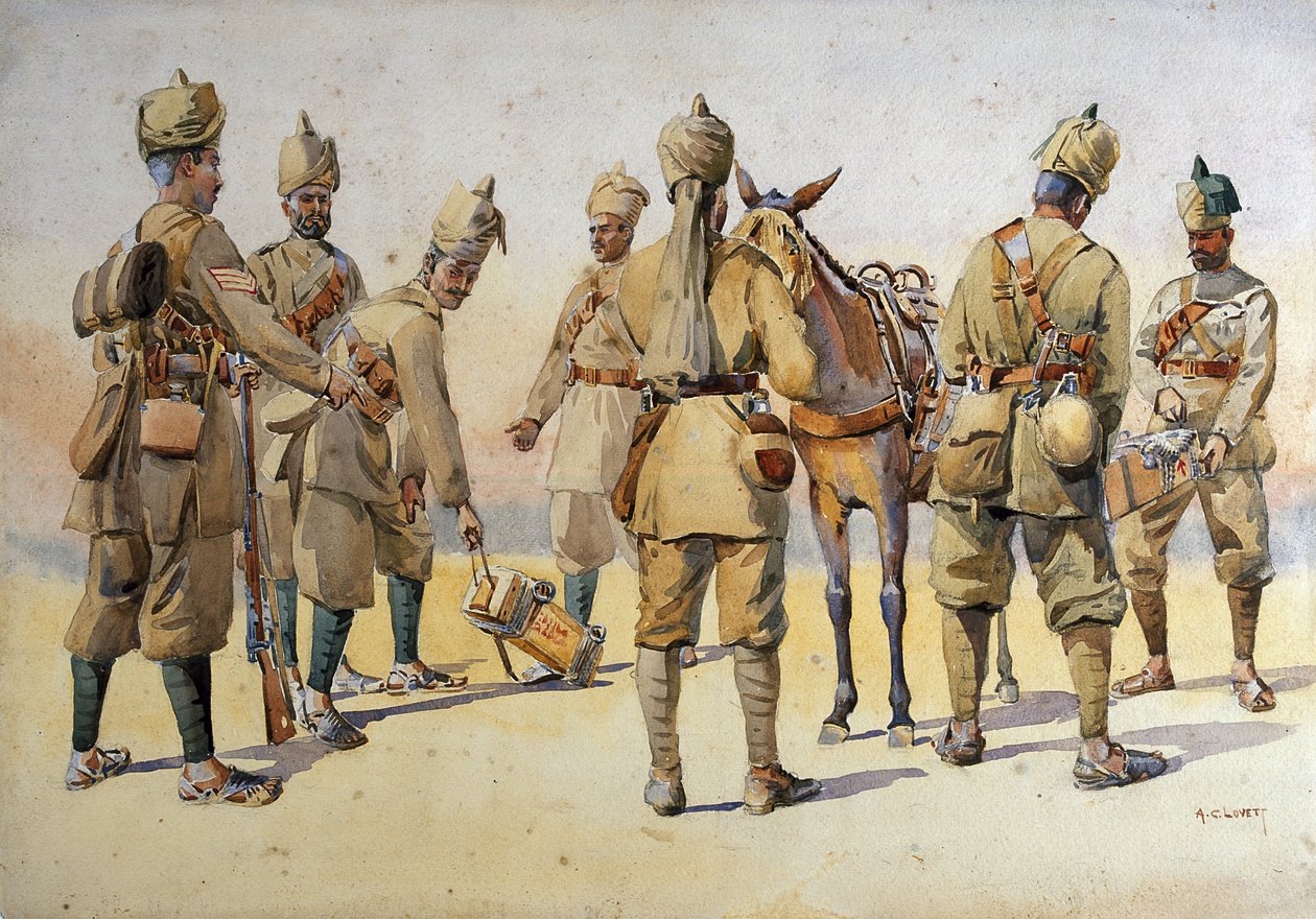 Soldater fra 46. og 33. Punjabis, illustrasjon for 