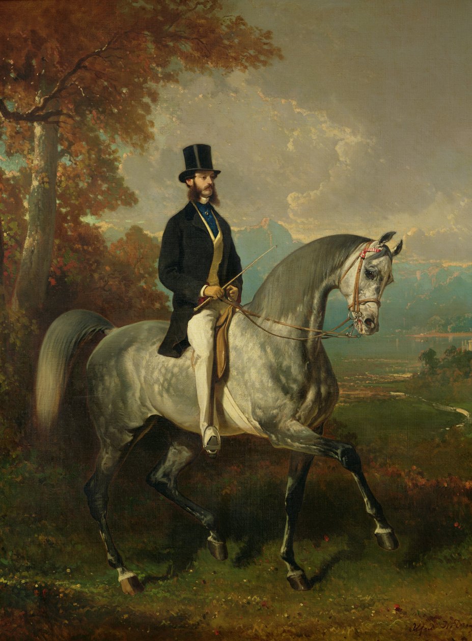 Grev Alfred de Montgomery (1810-91) 1850-60 av Alfred Dedreux
