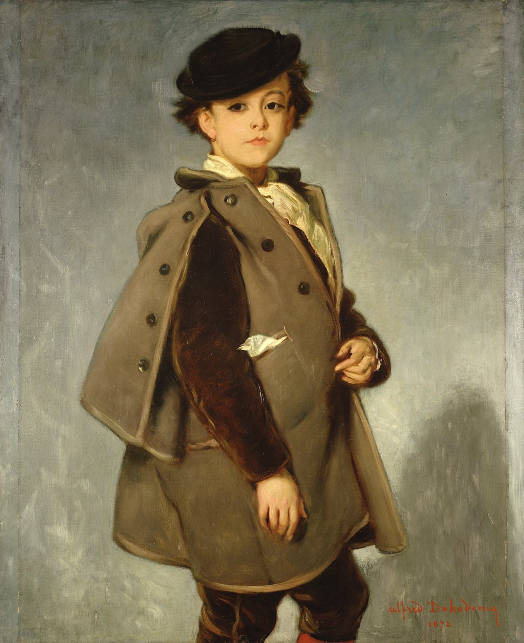 Edmond Dehodencq (1860-87) iført en Inverness-kappe, 1872 av Alfred Dehodencq