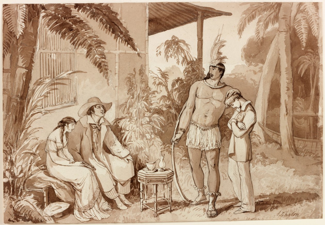 Chalon Sketching Society Composition, 1810 (blekk på papir) av Alfred Edward Chalon