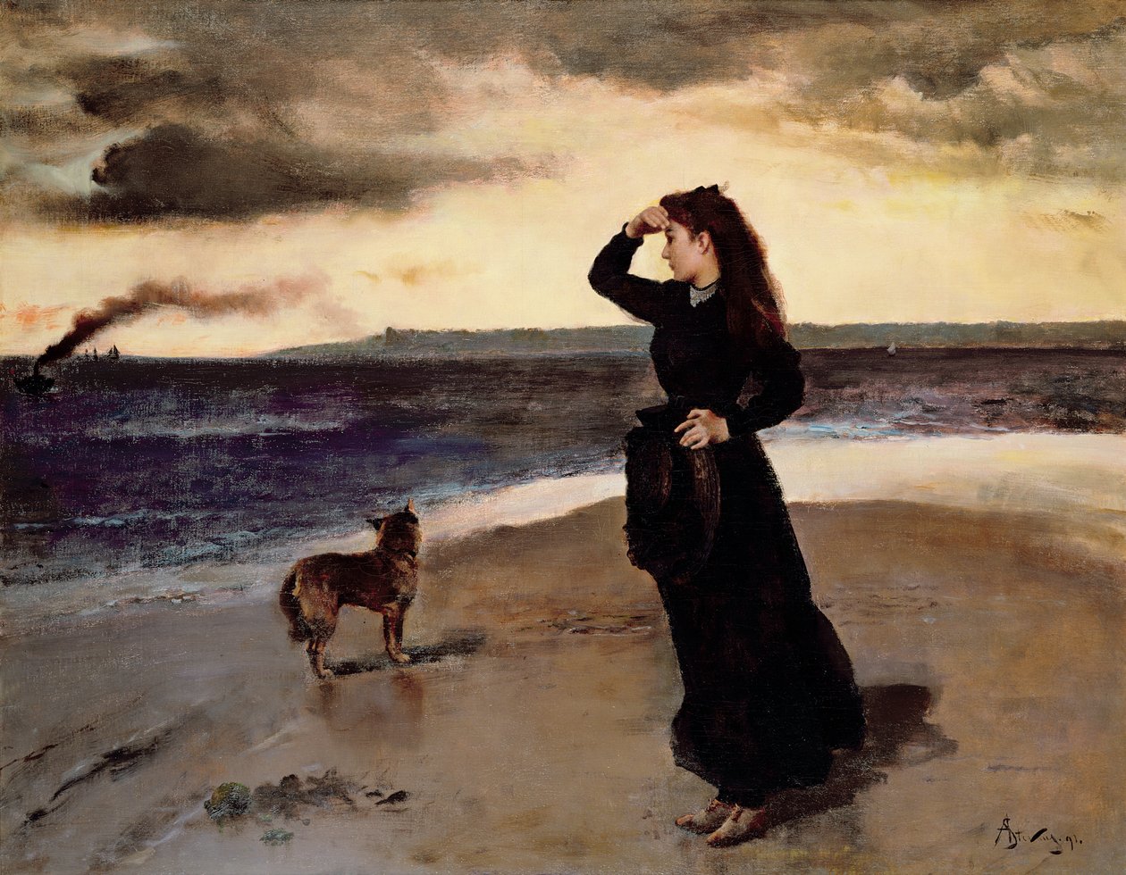 Farvel ved strandpromenaden, 1891 av Alfred Emile Stevens