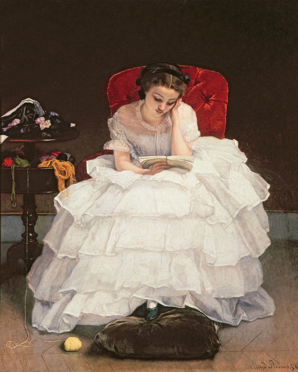 Jente som leser av Alfred Emile Stevens