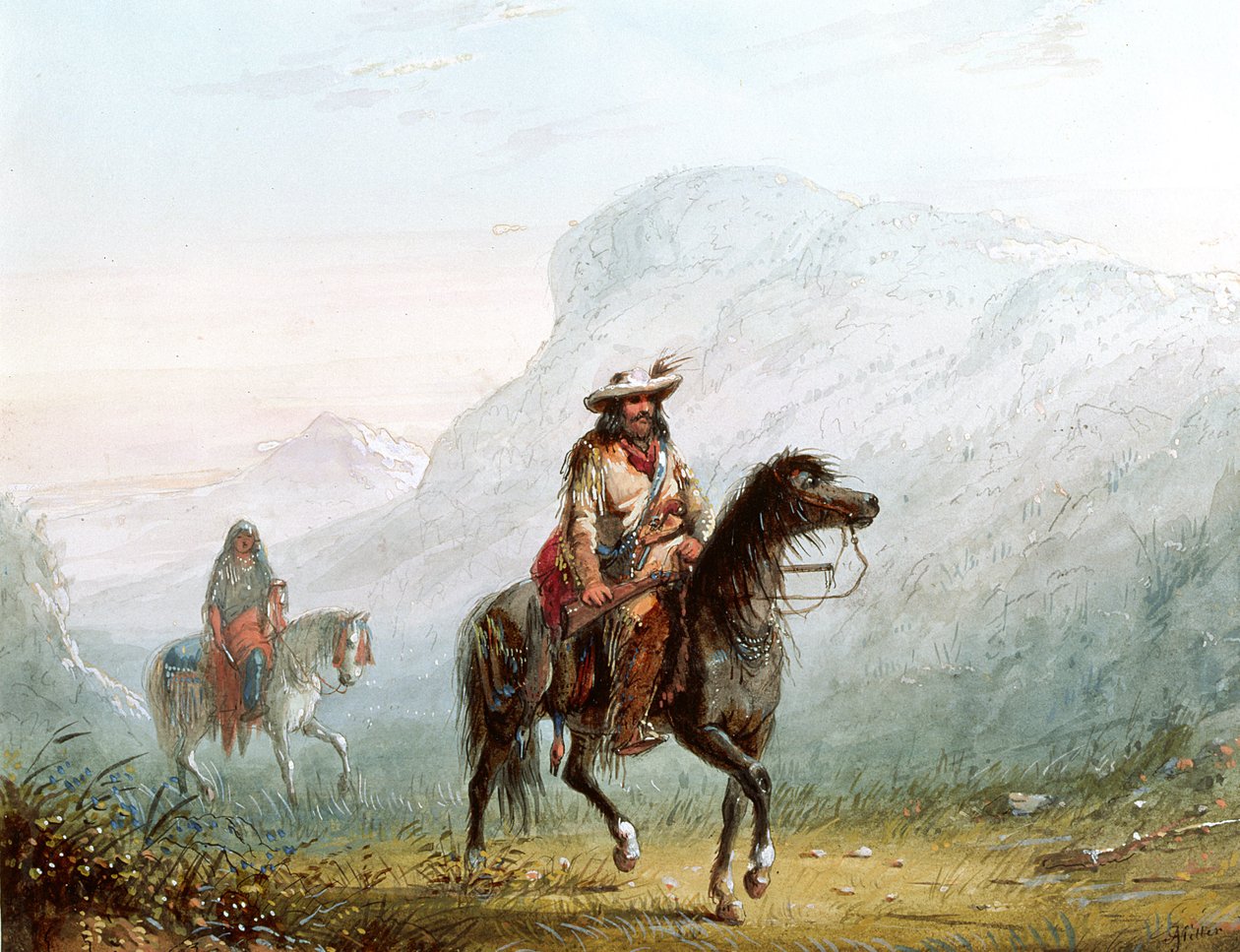 Bourgeois Walker and his Squaw, 1837 av Alfred Jacob Miller