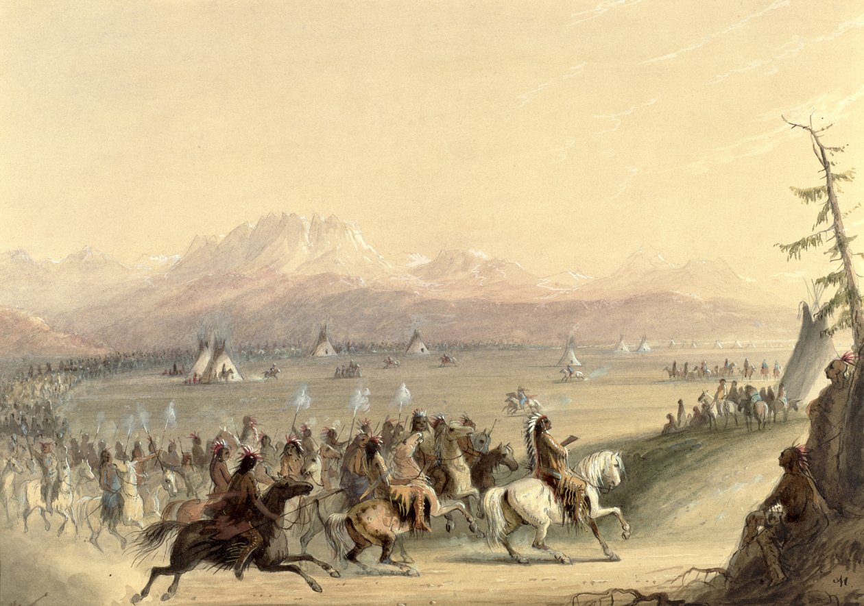 Kavalkade, ca. 1858 av Alfred Jacob Miller