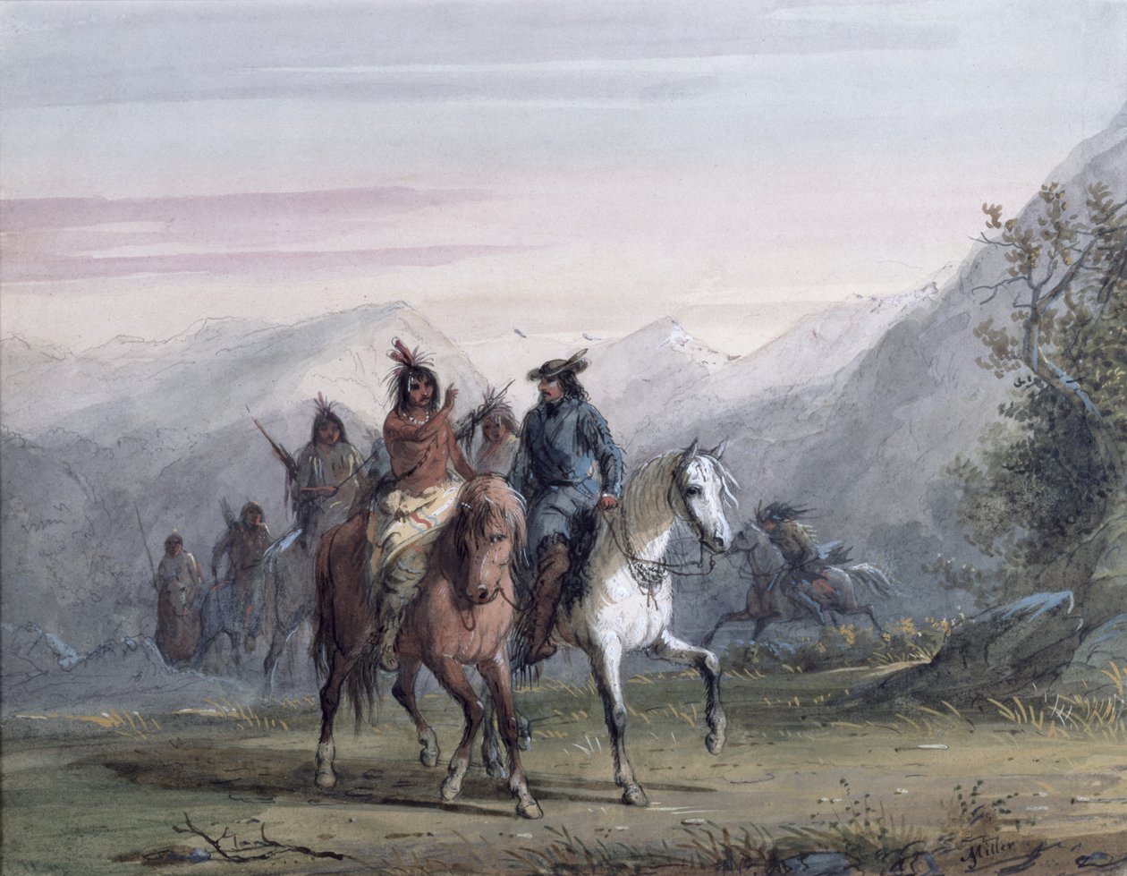 Samtale med tegn, 1837 av Alfred Jacob Miller