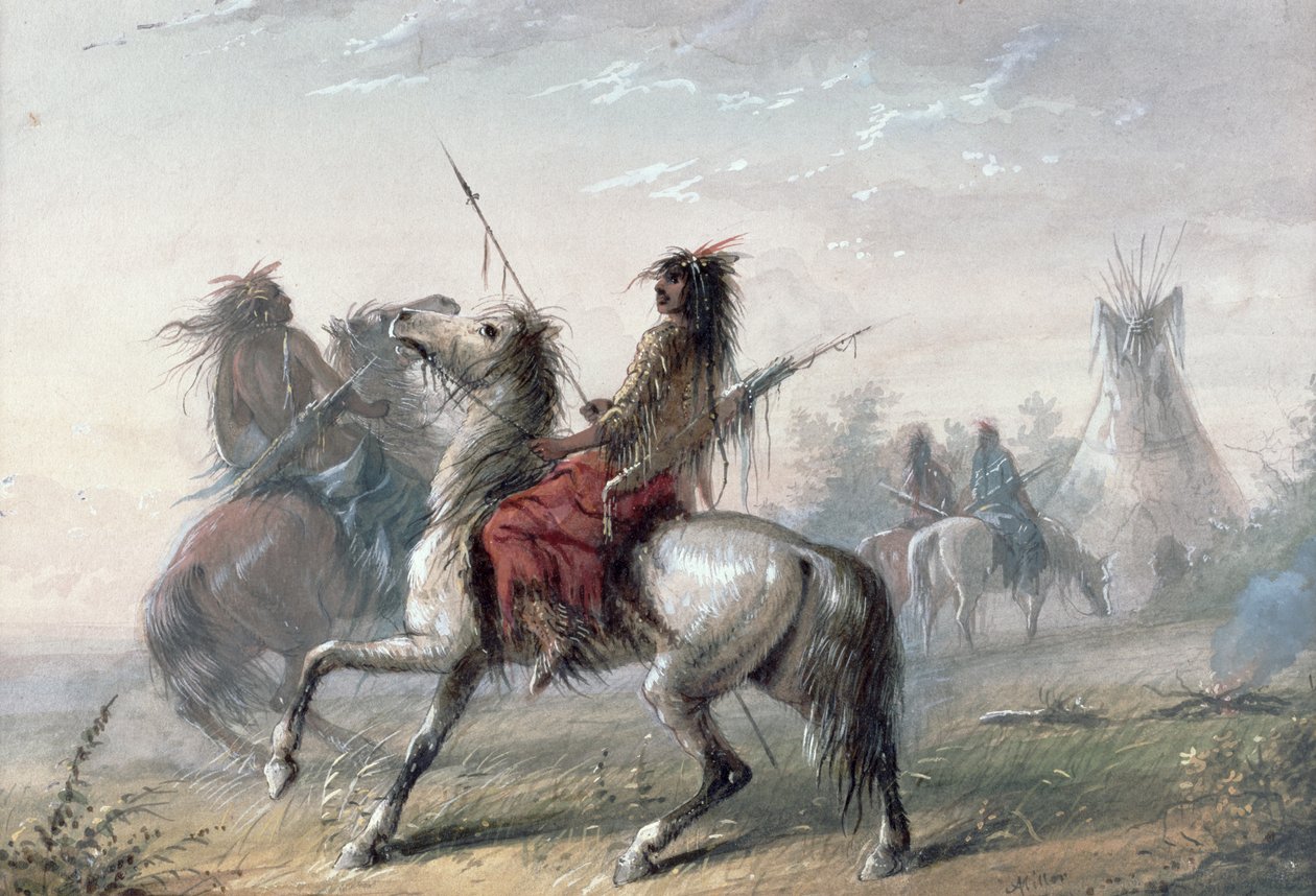 Slangeindianere, 1837 av Alfred Jacob Miller