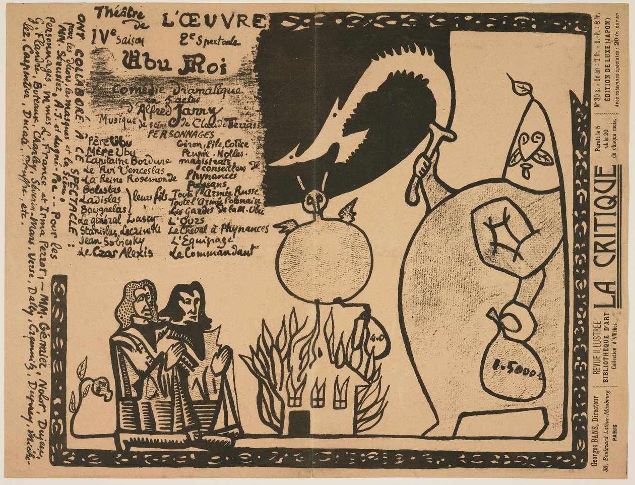 Program for Ubu Roi, 1896 av Alfred Jarry