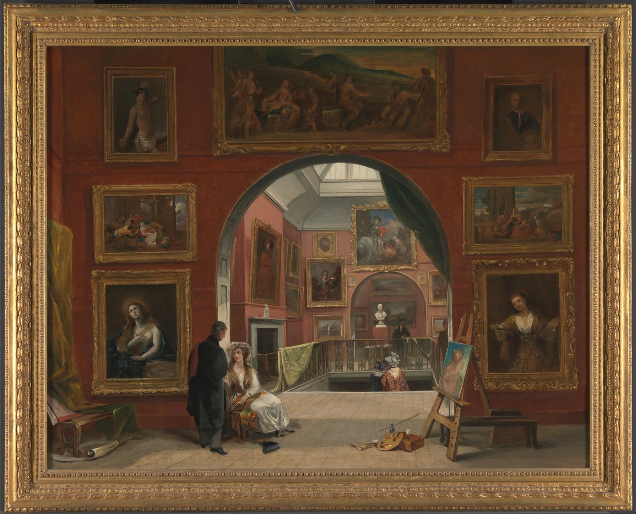 Interiøret i den britiske institusjonen Old Master Exhibition, sommeren 1832 av Alfred Woolmer