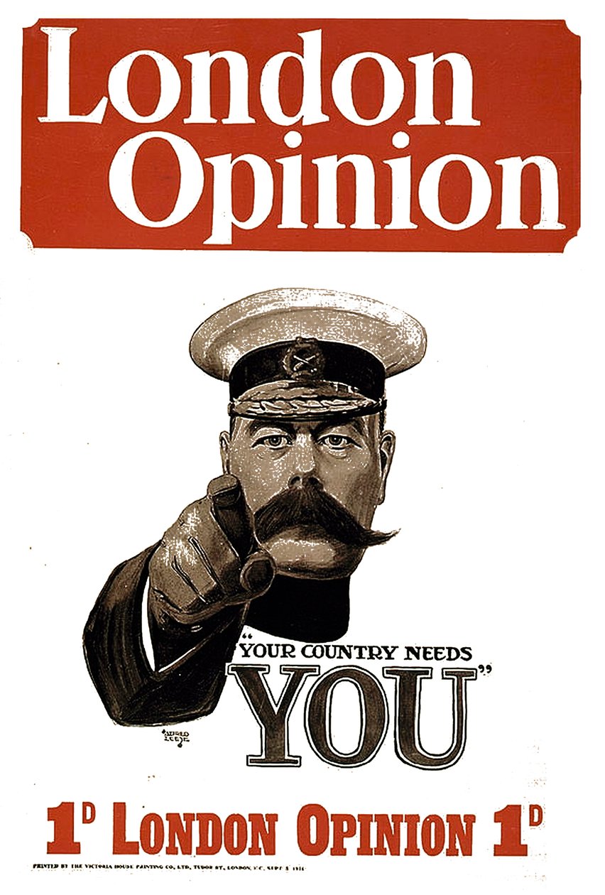 Your Country Needs YOU, plakat for London Opinion, 1914 (se også 699126) av Alfred Leete