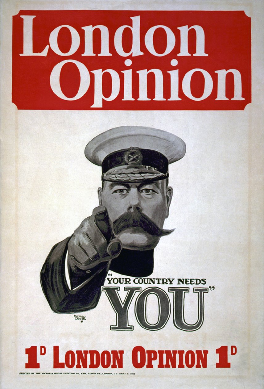 Your Country Needs YOU, plakat for London Opinion, 1914 (se også 529878) av Alfred Leete