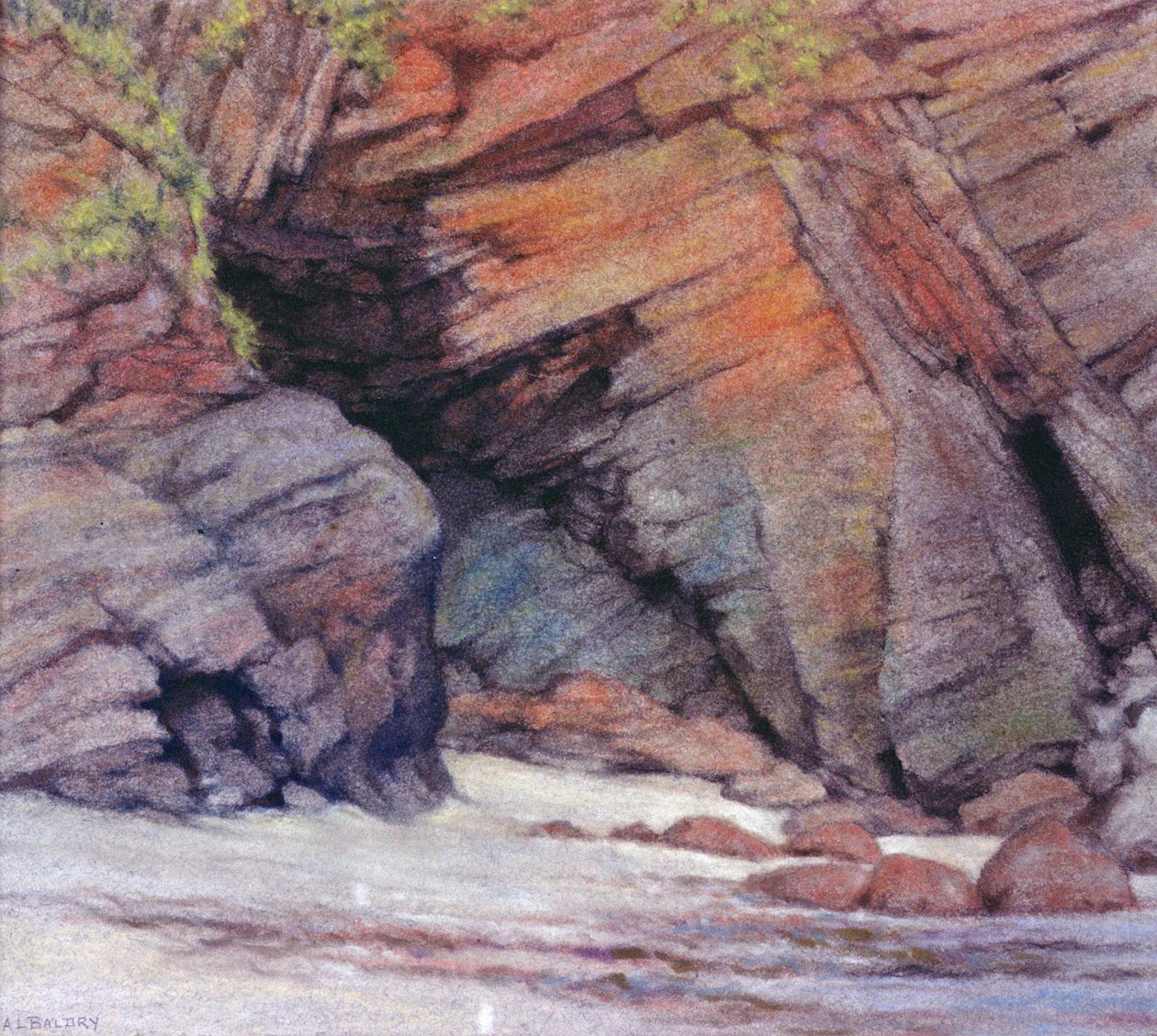 Rocks at Cadgwith, Cornwall, 1924 (pastell) av Alfred Lys Baldry