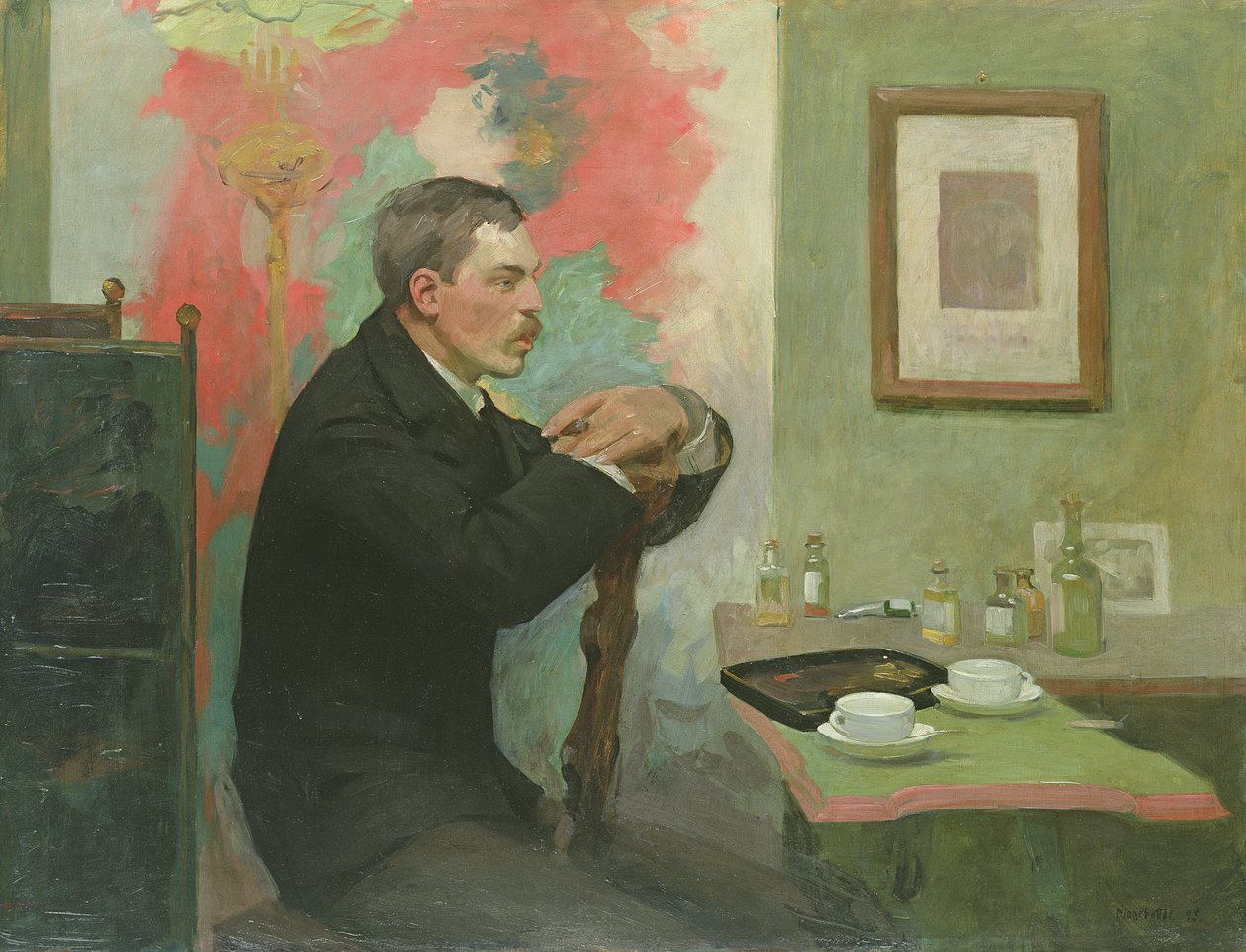 Maleren Julius Wohlers i hans studio, 1895 av Alfred Mohrbutter