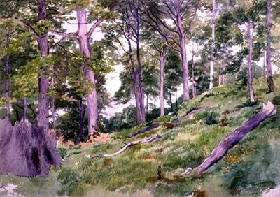 Rydding i skogen nær Ludlow, 1800-tallet av Alfred Nichols