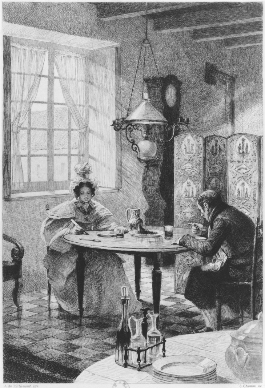 Emma og Charles Bovary, illustrasjon fra 