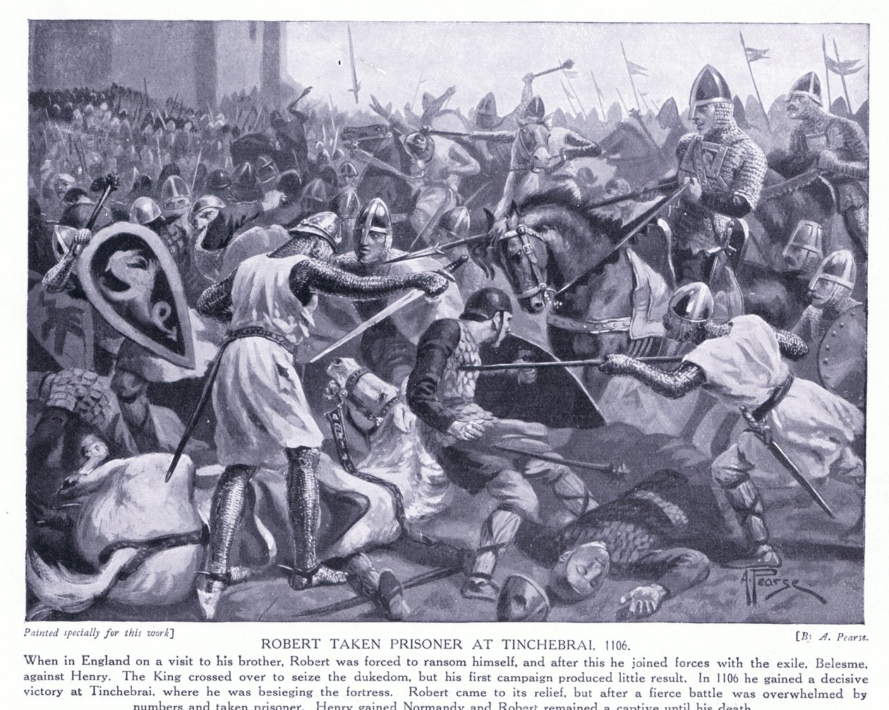 Robert tatt på Tinchebrai AD1106, 1920-tallet av Alfred Pearse