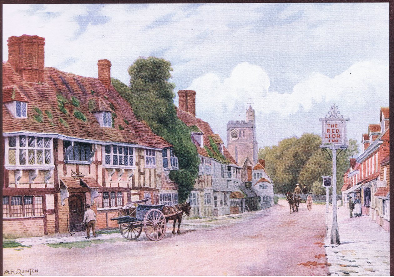 Biddenden, Kent, fra The Cottages and the Village Life of Rural England utgitt av Dent & Sons Limited, 1912 av Alfred Robert Quinton