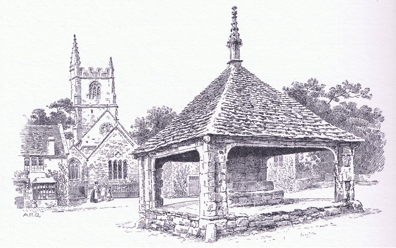 Castle Combe, Wiltshire, fra The Cottages and the Village Life of Rural England utgitt av Dent & Sons Limited, 1912 av Alfred Robert Quinton