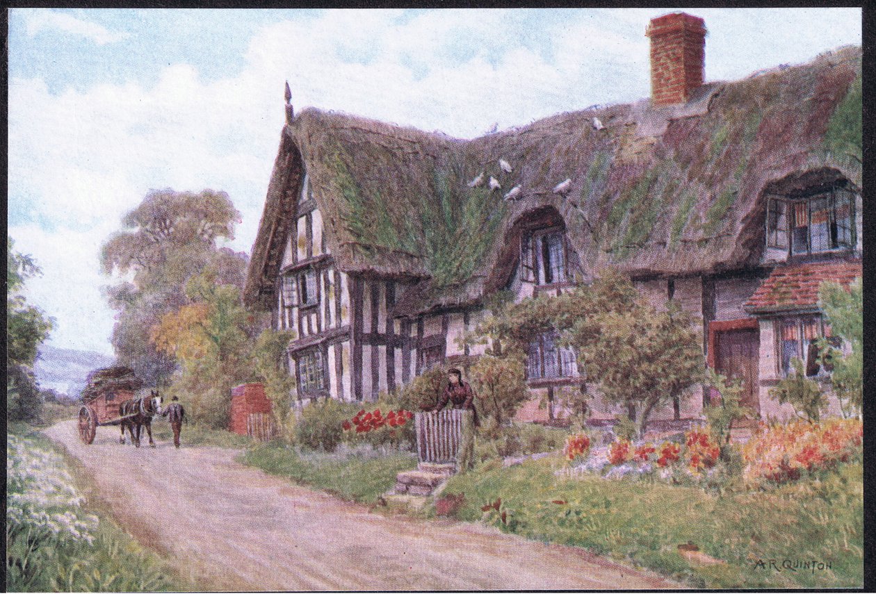 Great Comberton, Worcester, fra The Cottages and the Village Life of Rural England utgitt av Dent & Sons Limited, 1912 av Alfred Robert Quinton