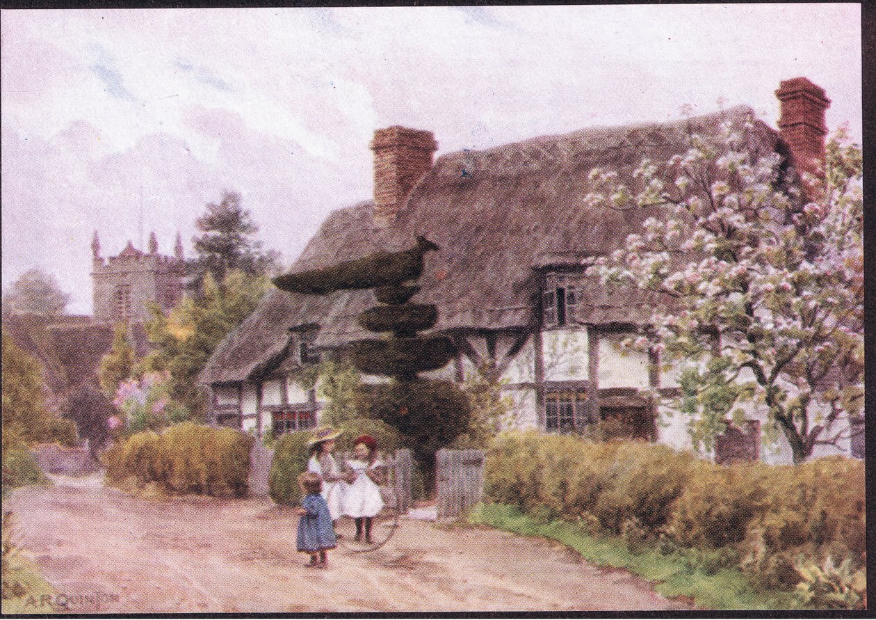 Norton, Nr Evesham, Worcester, fra The Cottages and the Village Life of Rural England utgitt av Dent & Sons Limited, 1912 av Alfred Robert Quinton