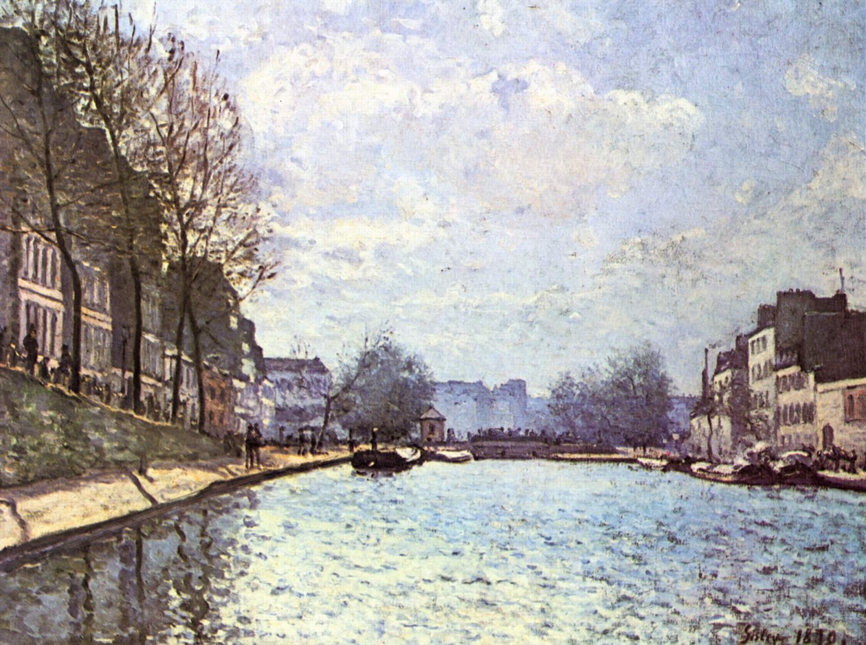 Utsikt over Saint Martin -kanalen i Paris av Alfred Sisley