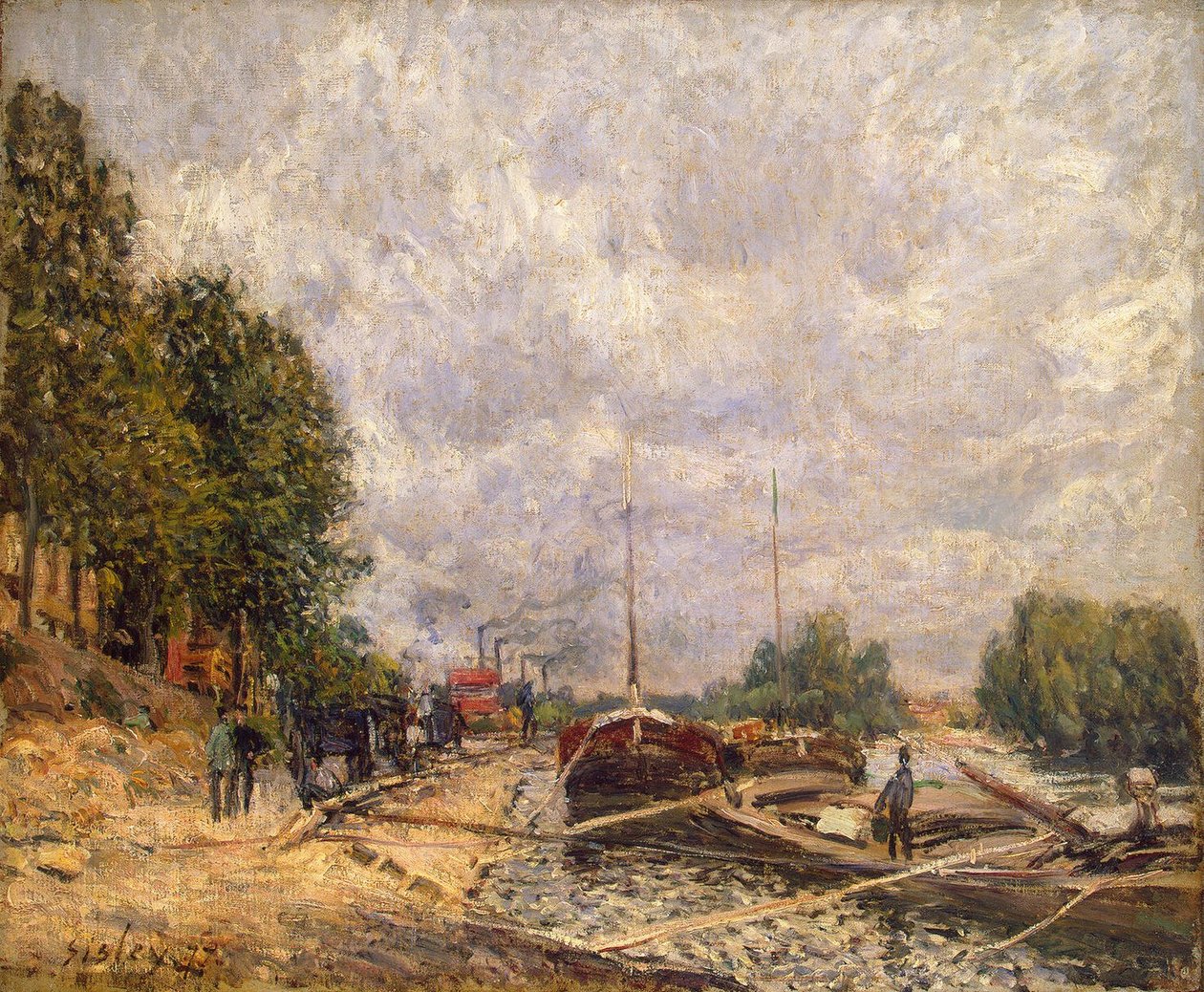 Lektere på Billancourt av Alfred Sisley