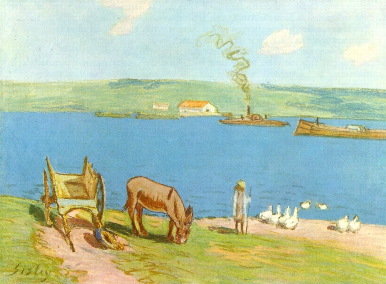 Elvebredden av Alfred Sisley