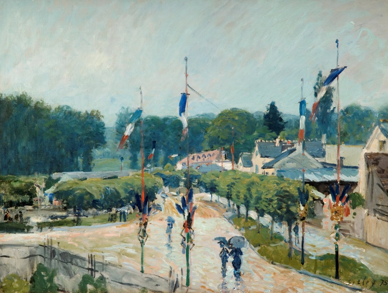 Fjortende juli i Marly-le-Roi, 1875 av Alfred Sisley
