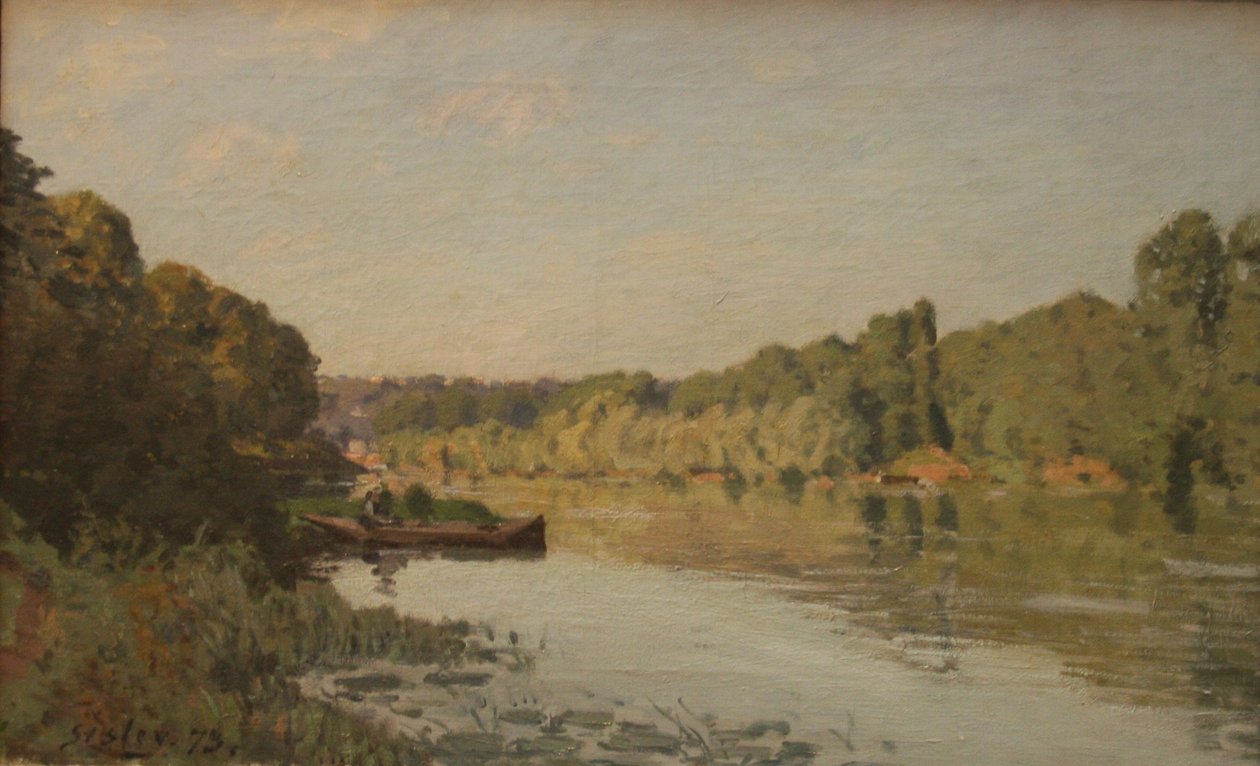 Landskap fra Bougival av Alfred Sisley
