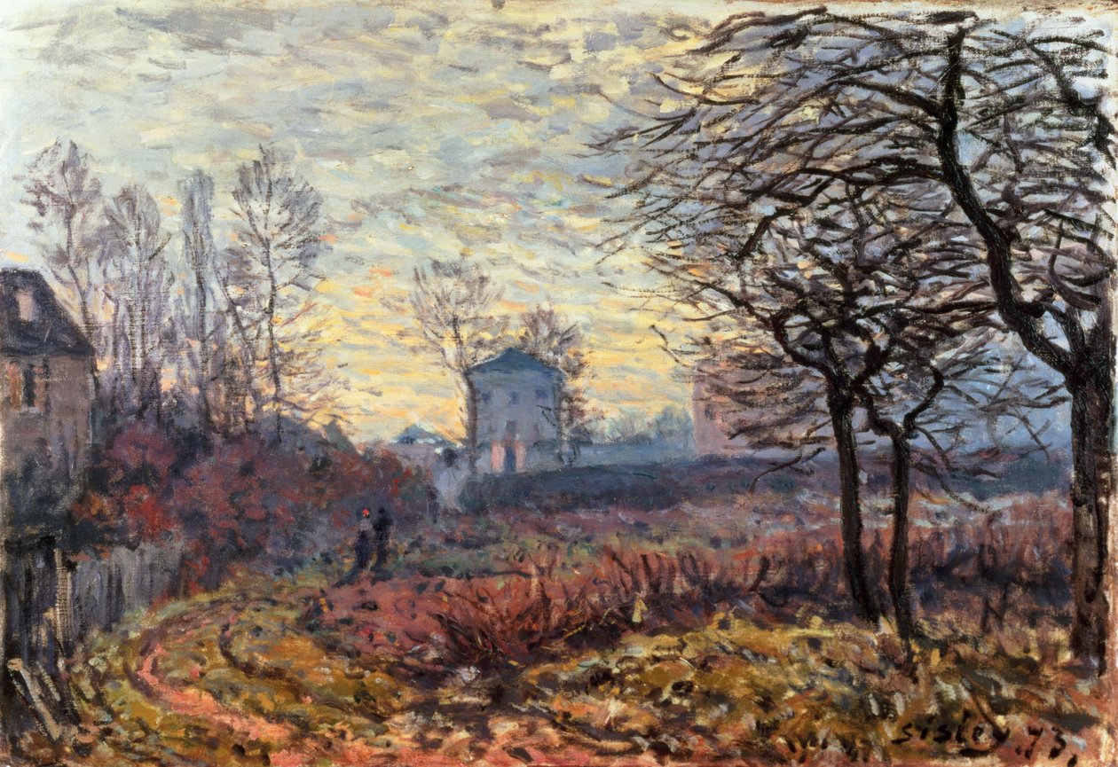 Landskap nær Louveciennes, 1873 av Alfred Sisley