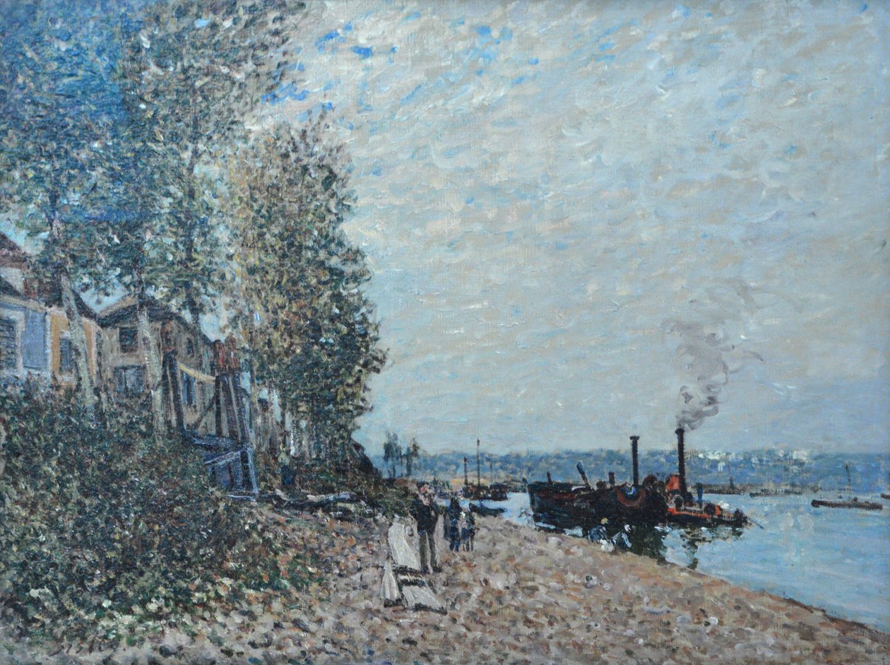 Slepebåten på Loing, Saint-Mammès av Alfred Sisley