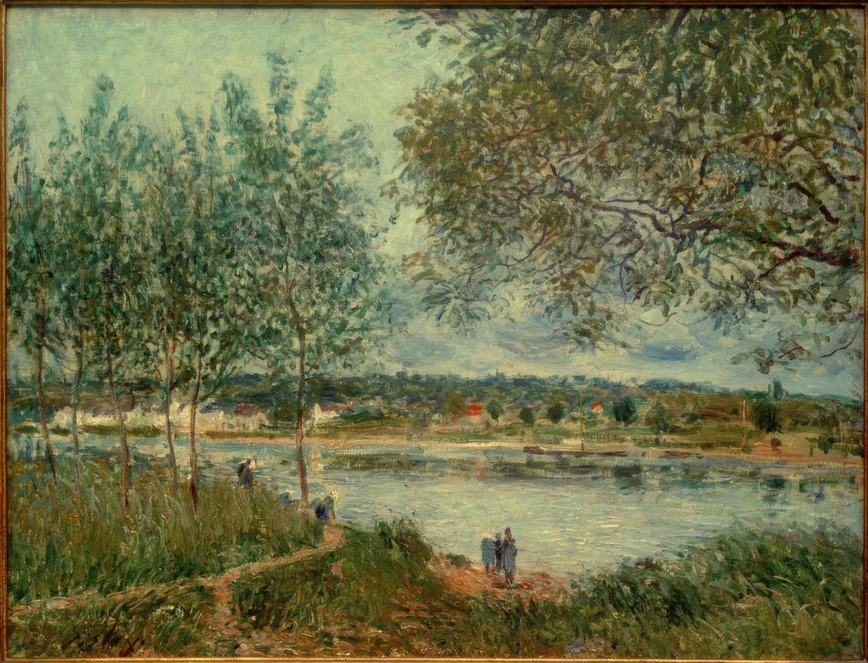 Stien til den gamle Med ferge av Alfred Sisley