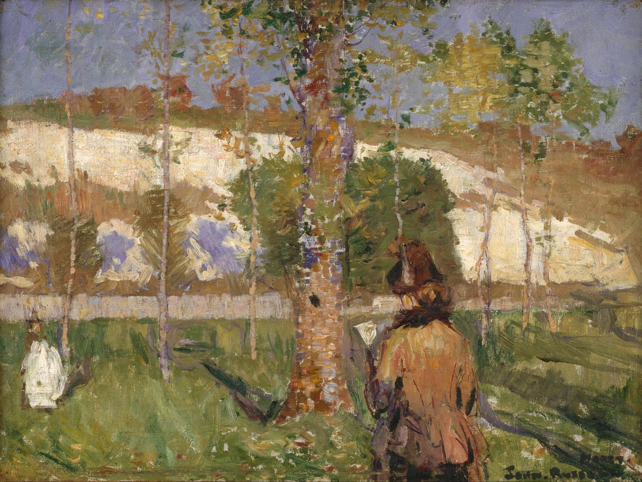 Madame Sisley ved bredden av Loing på Moret av Alfred Sisley