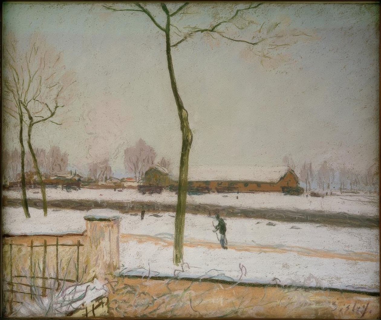 Moret - Vinterlandskap av Alfred Sisley