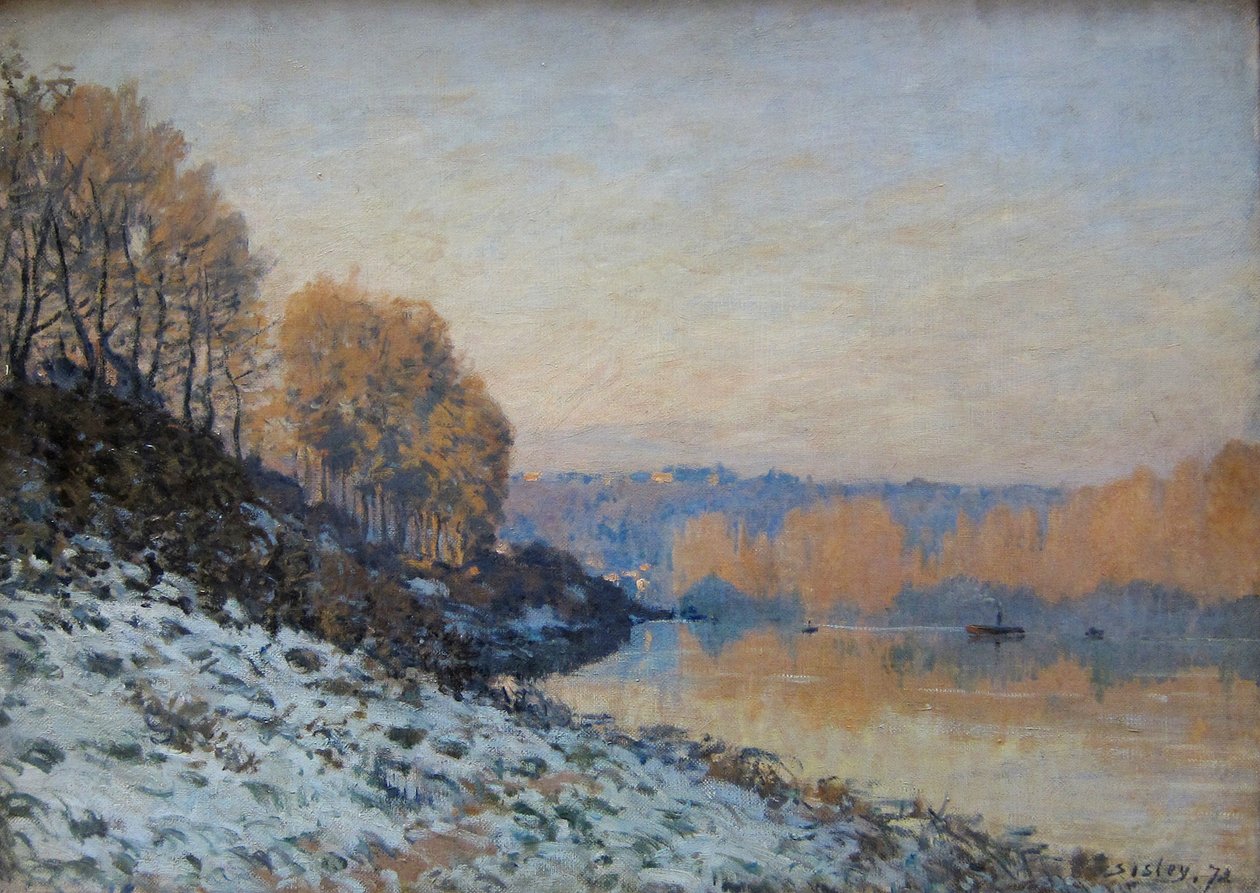 Port Marly, rimfrost av Alfred Sisley